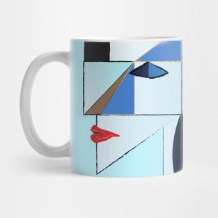 Woman Warrior Abstract Cubist Art Mug